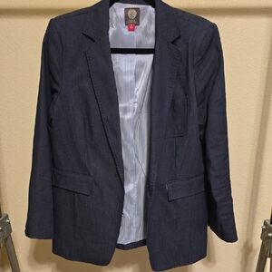 Vince Camuto Navy Denim Blazer with Striped Lining